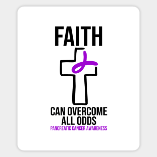 Pancreatic Cancer Awareness - Faith Can Overcome All Odds Magnet